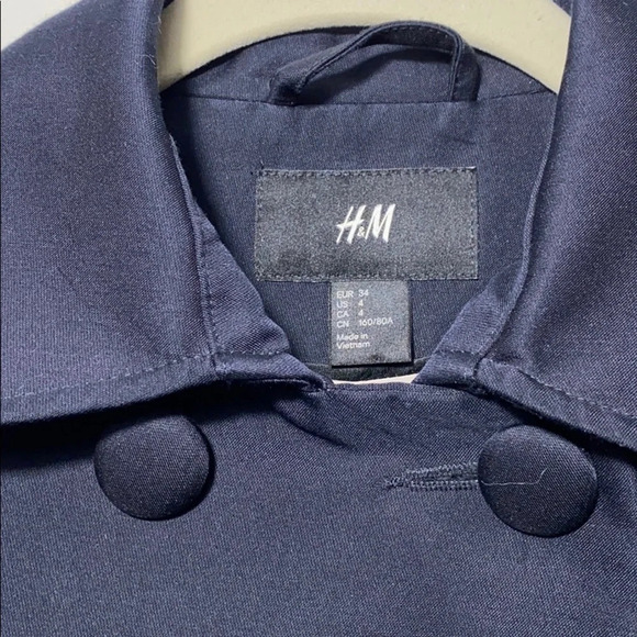 H&M Women’s navy double breasted peacock jacket 4 - Picture 3 of 13